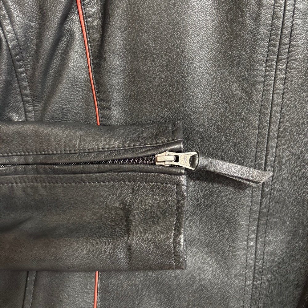 Harley-Davidson Women's Epoch Leather Jacket Black with Orange piping Size XL - Picture 16 of 16